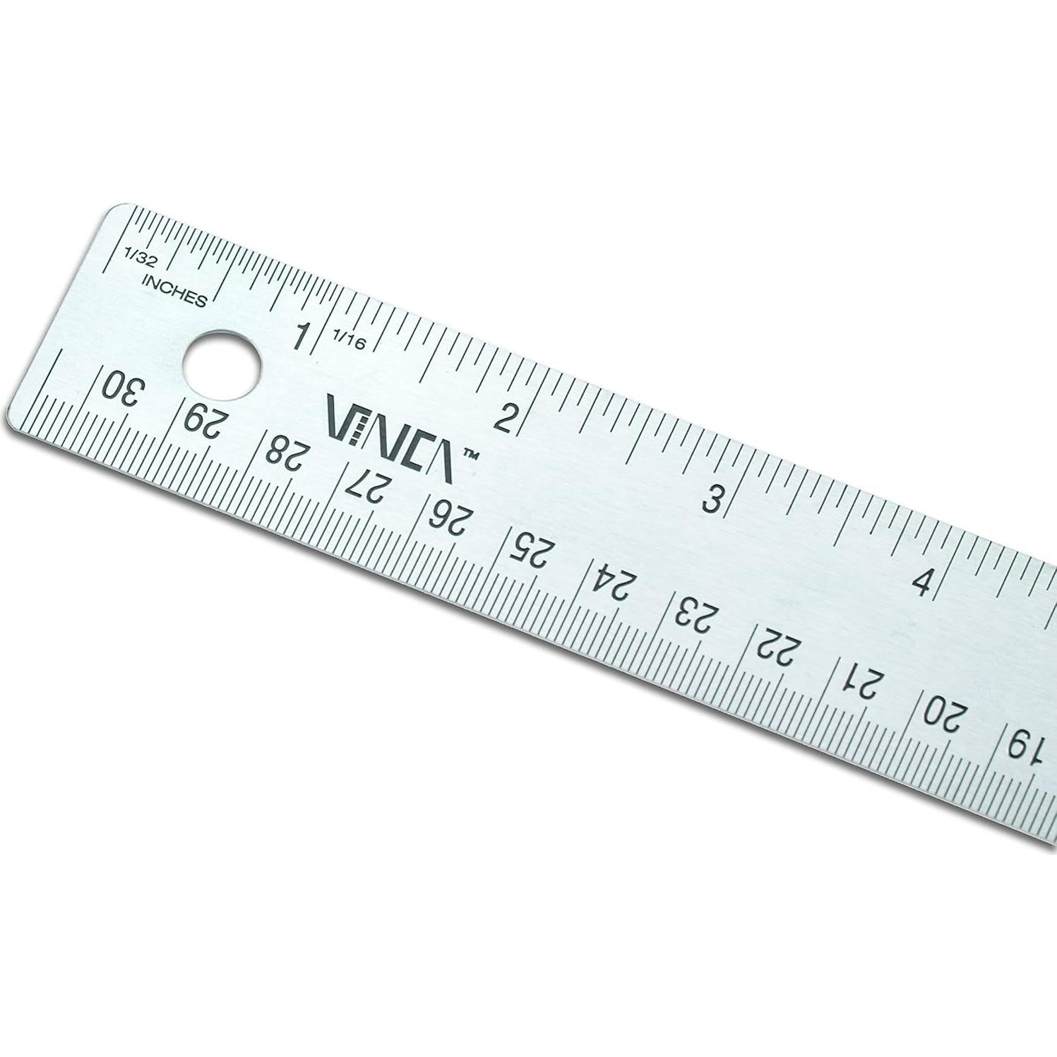 Regla de Acero Inoxidable VINCA SSRN-12 30cm con Base de Corcho