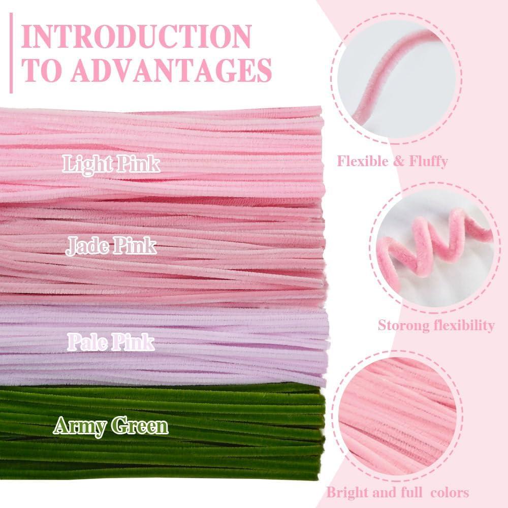 Conjunto de 216 Limpiapipas Rosa AHAMETON para Manualidades