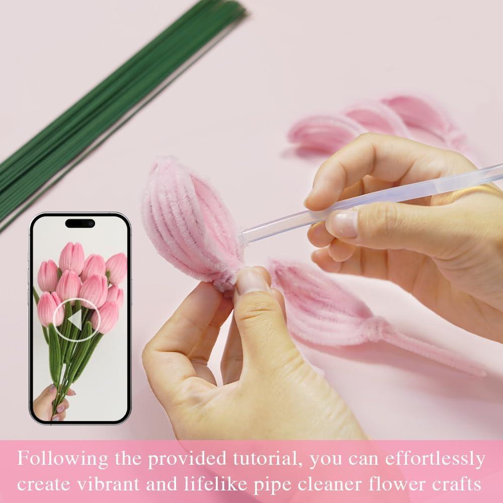 Conjunto de 216 Limpiapipas Rosa AHAMETON para Manualidades