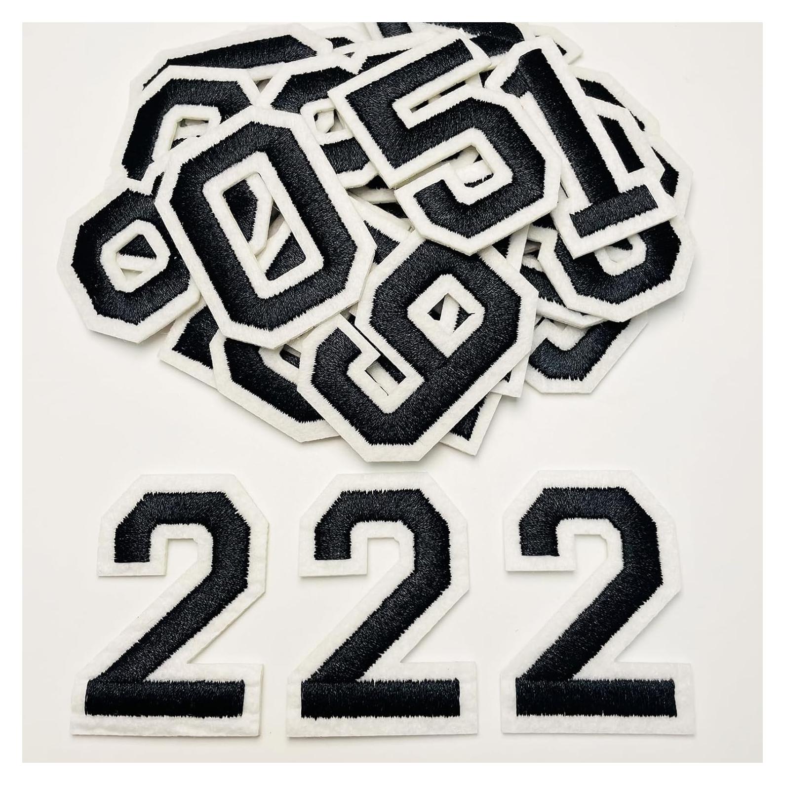 Parche de Números Planchar Jongdari 30 Pcs Negro 5.19x3.81 cm