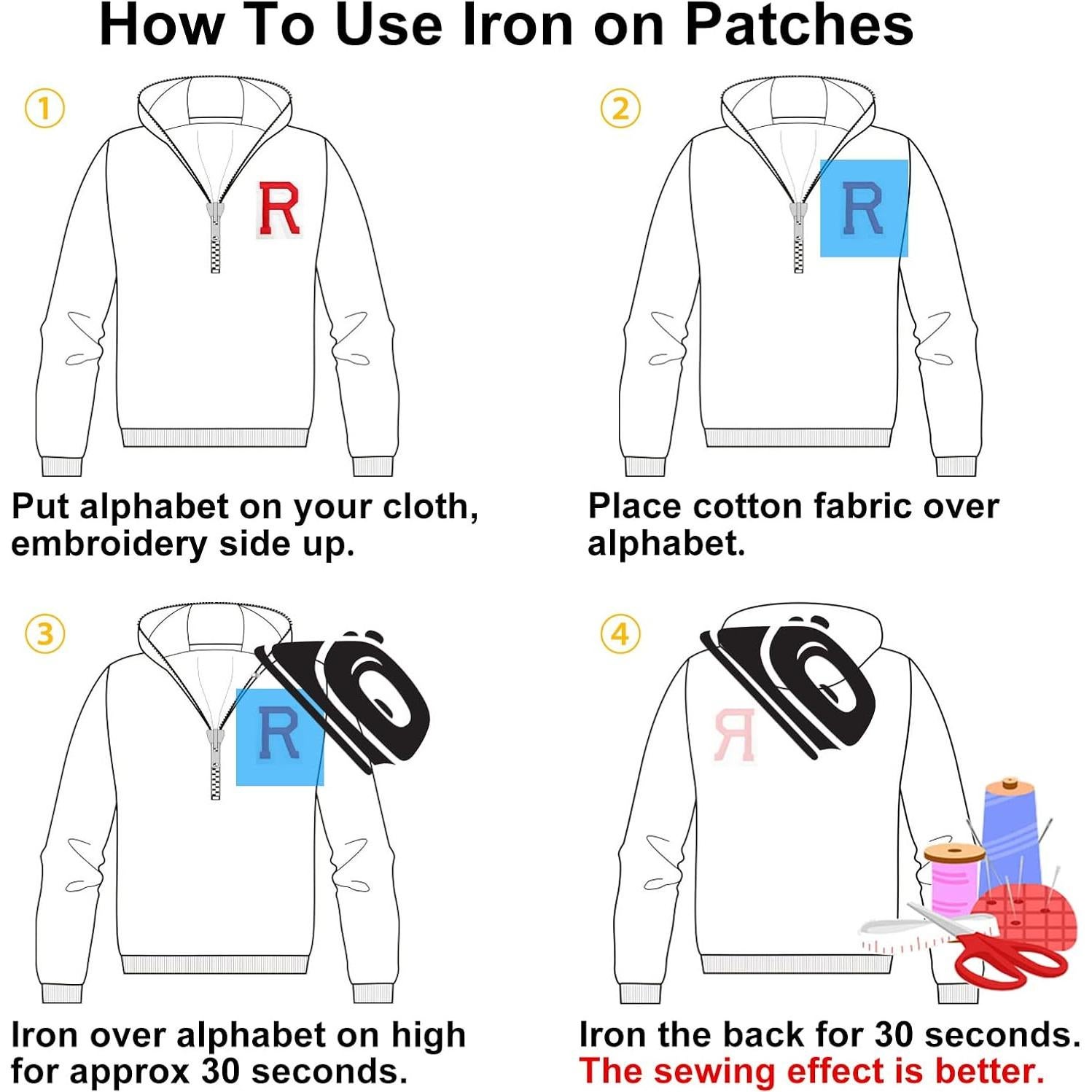 Parche de Números Planchar Jongdari 30 Pcs Negro 5.19x3.81 cm