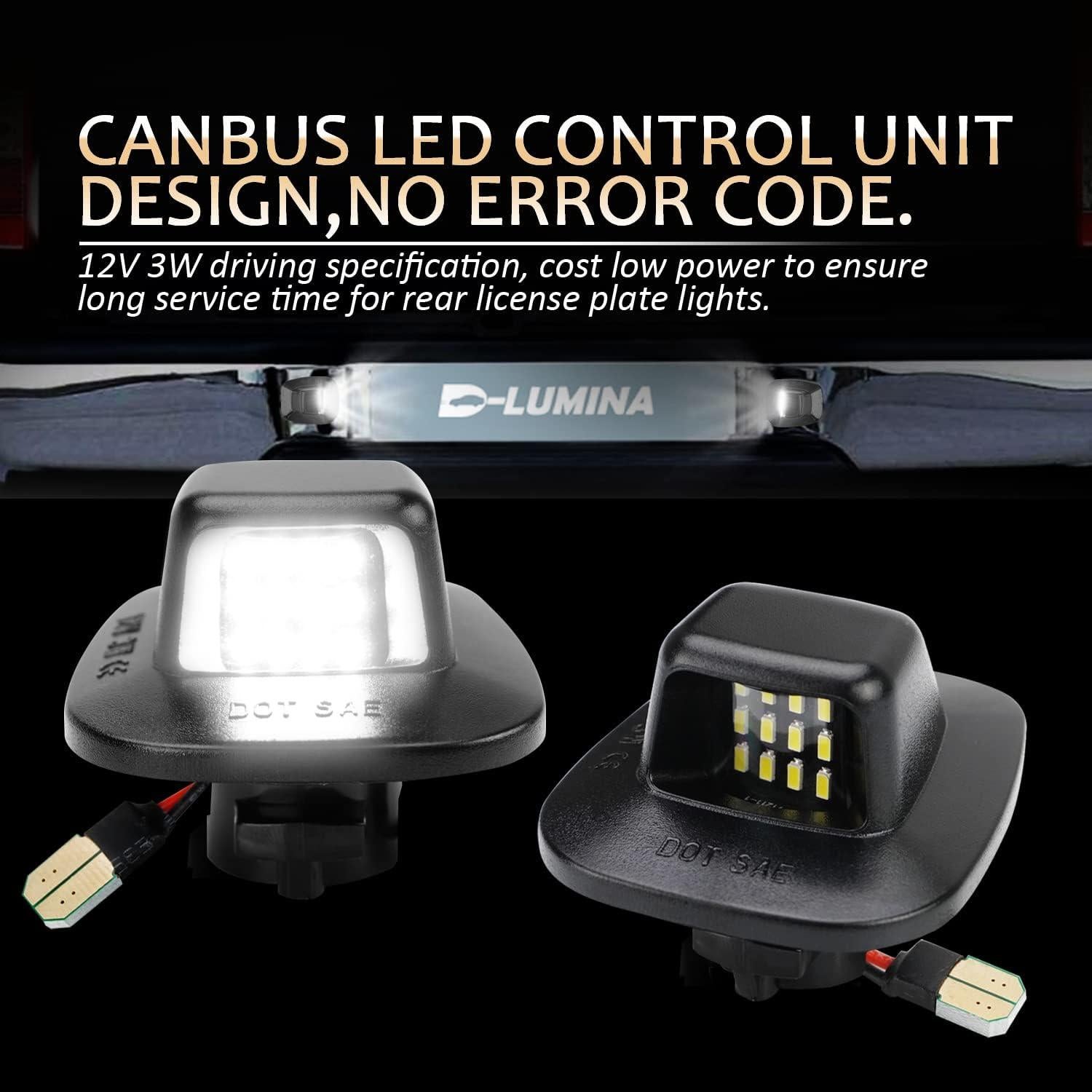 Luz LED de Placa de Matrícula D-Lumina para Chevy GMC 1988-2000