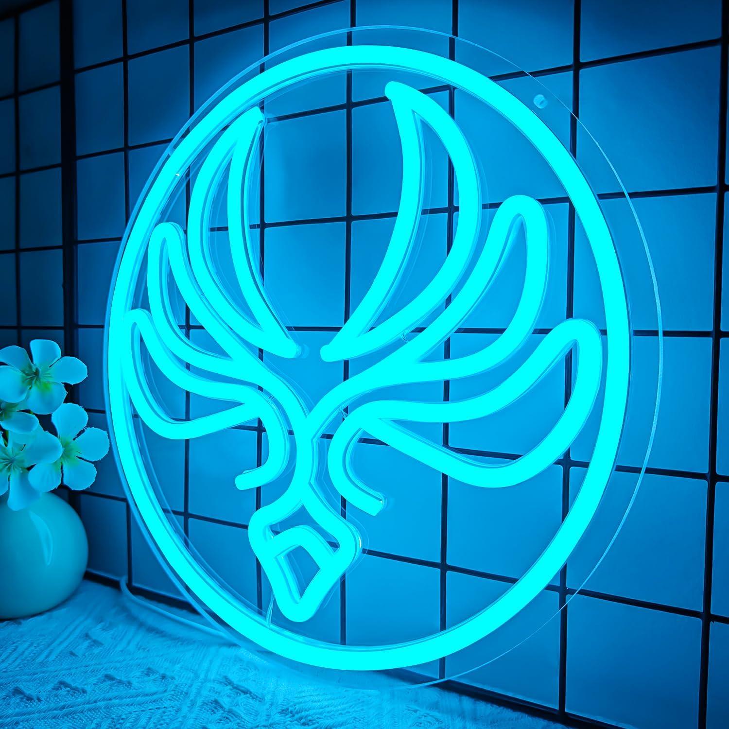 Cartel de Neón Ajoyferris Dimmable para Sala de Juegos Azul