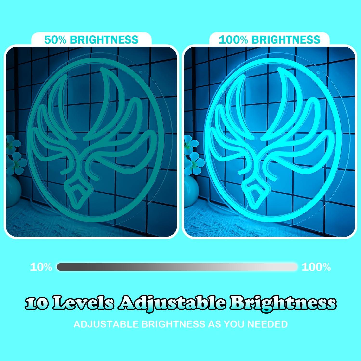 Cartel de Neón Ajoyferris Dimmable para Sala de Juegos Azul