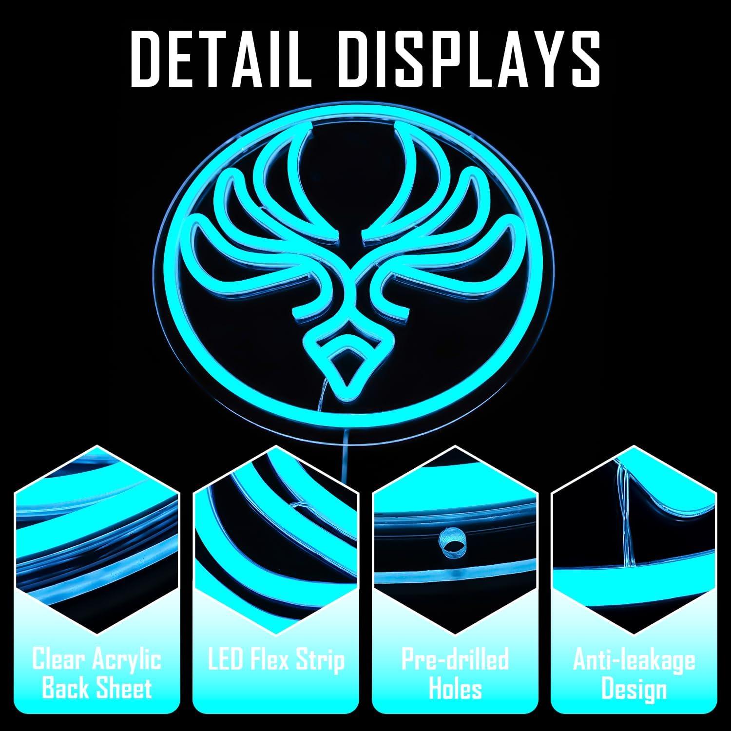 Cartel de Neón Ajoyferris Dimmable para Sala de Juegos Azul