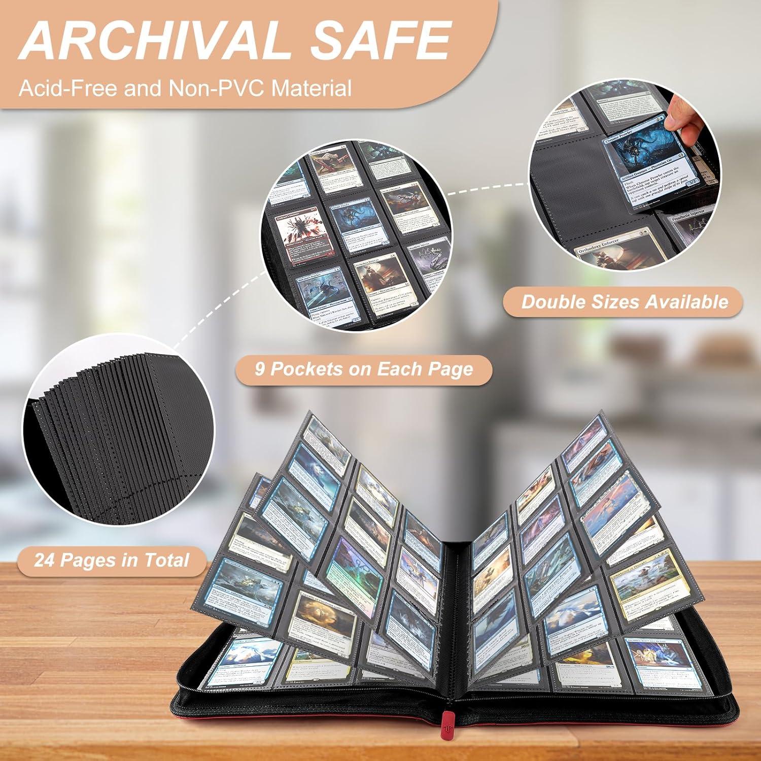 Carpeta de Cartas TiopLior 9 Bolsillos Rojo 432 Espacios