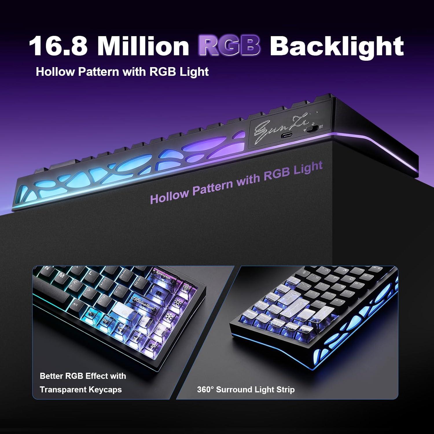 Teclado Mecánico Inalámbrico YUNZII AL65 RGB 60% Aluminio