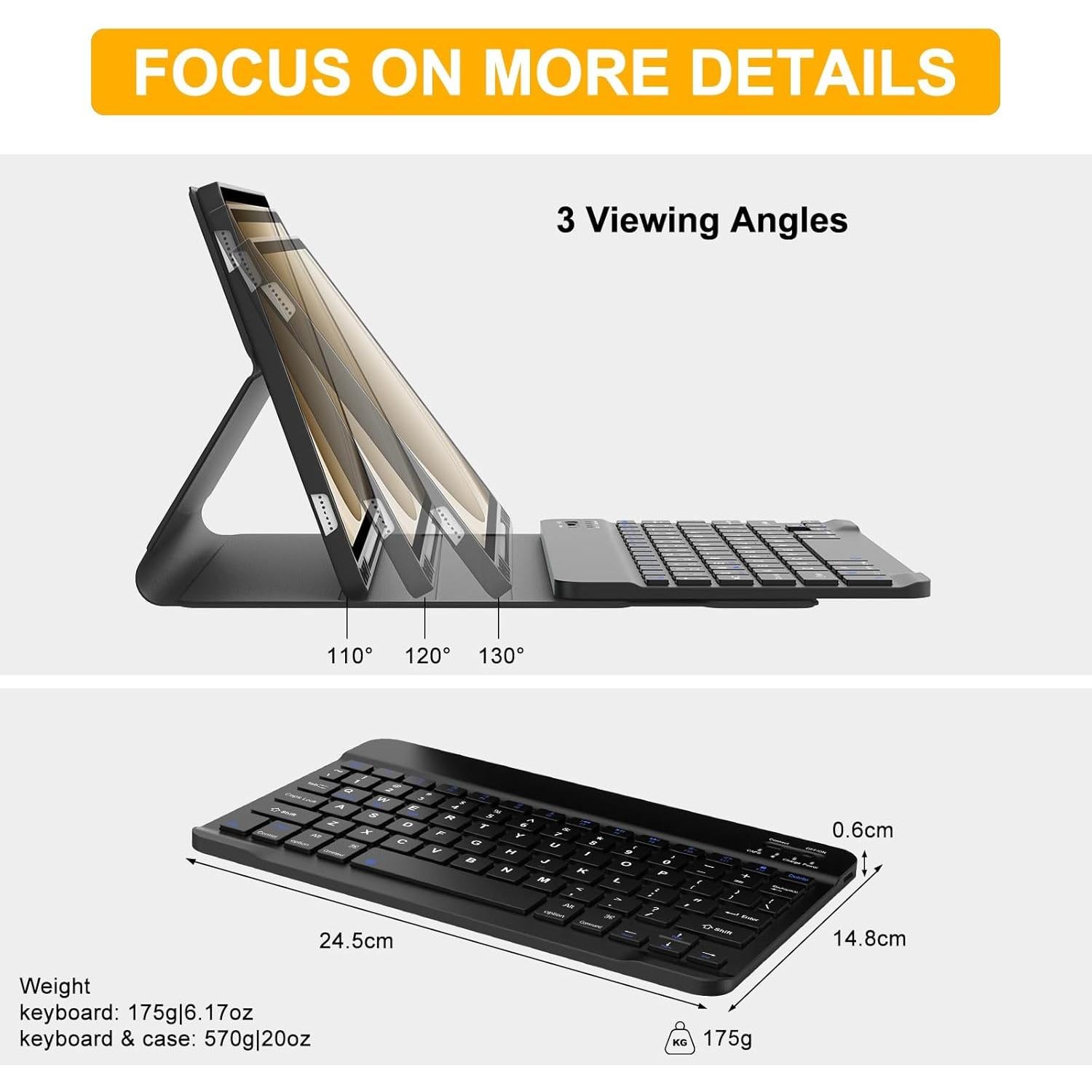 Funda Inteligente con Teclado Samsung Galaxy Tab A9+ 11" Negra