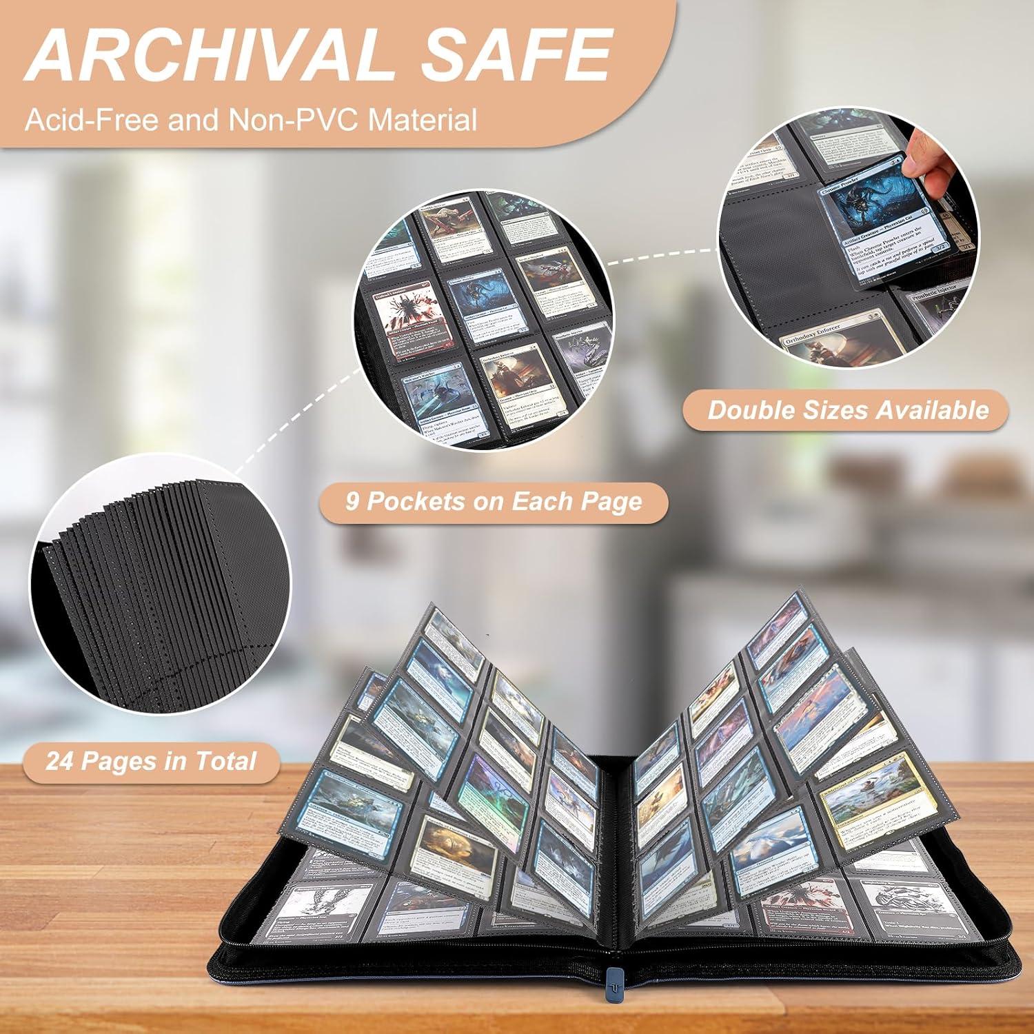 Carpeta de Tarjetas TiopLior 9 Bolsillos Azul 432 Espacios