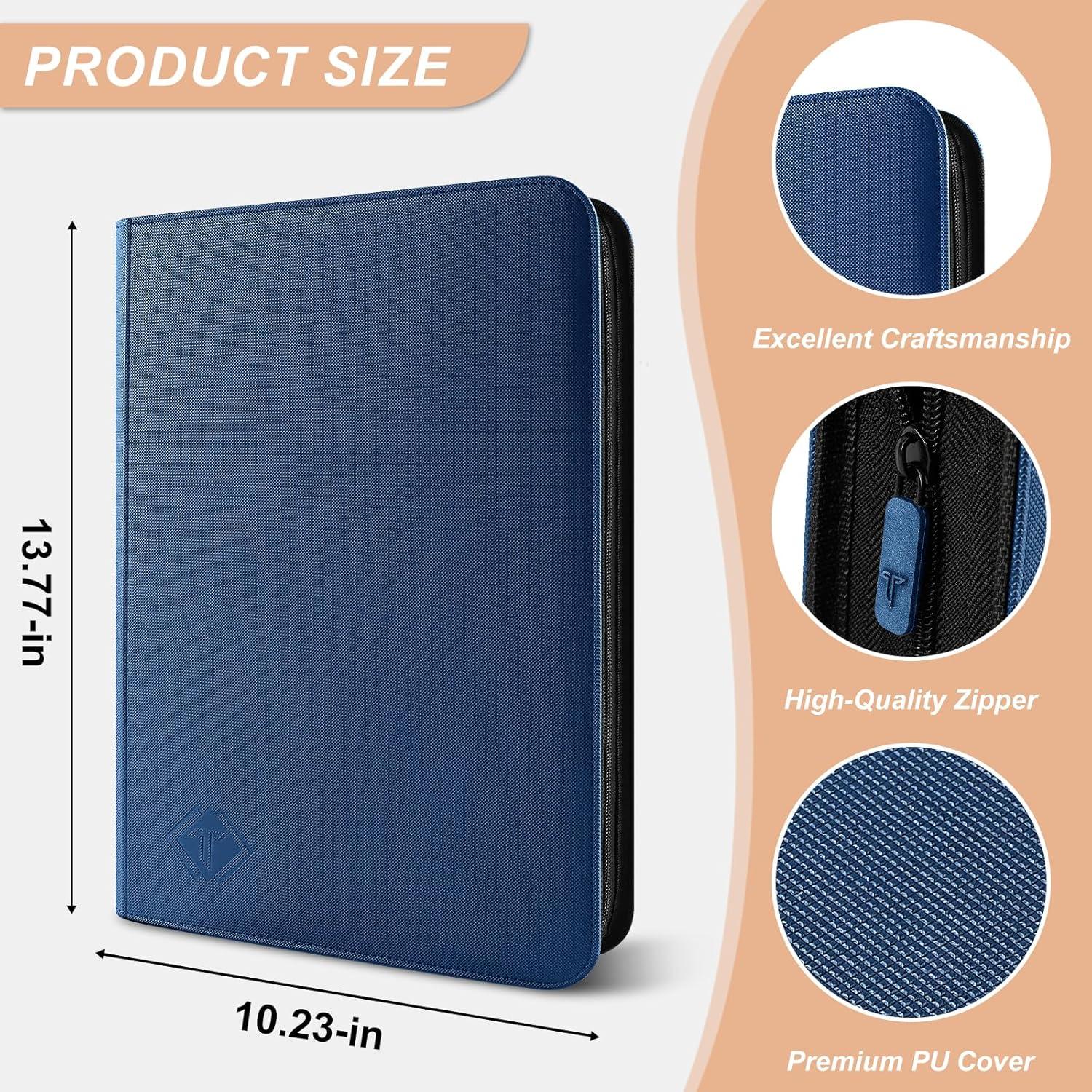 Carpeta de Tarjetas TiopLior 9 Bolsillos Azul 432 Espacios