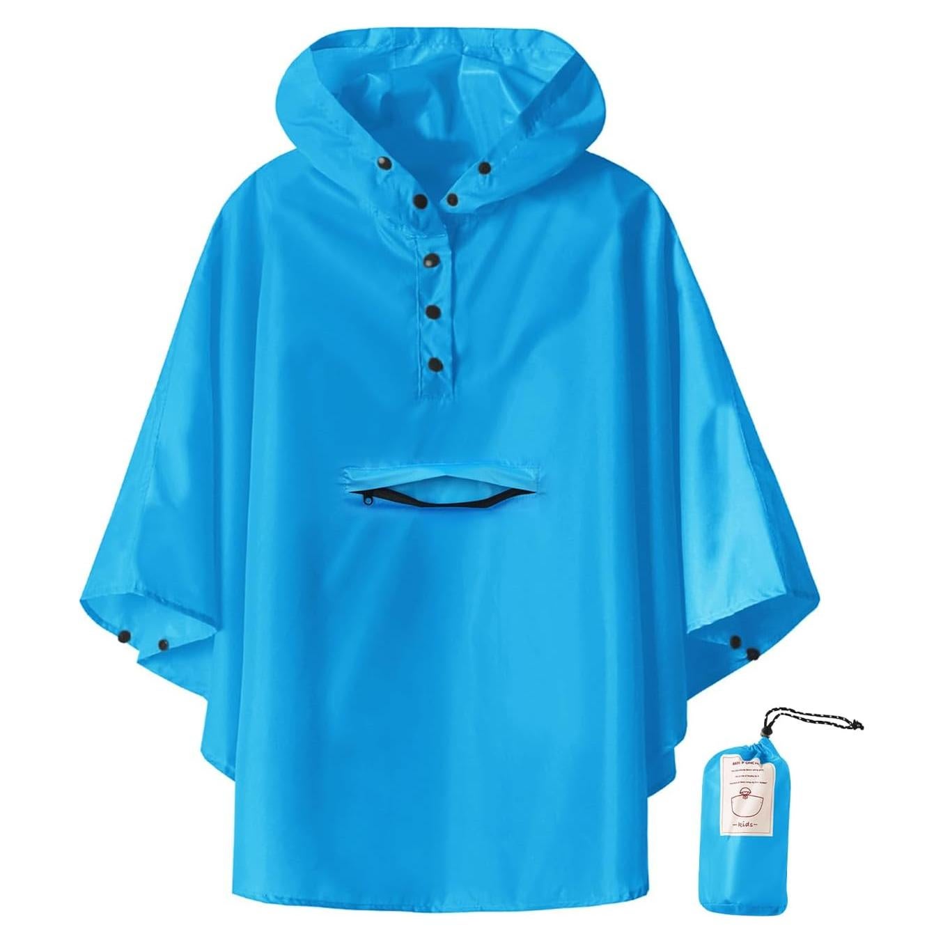 Poncho de Lluvia Impermeable para Niños SaphiRose 3-5T Azul