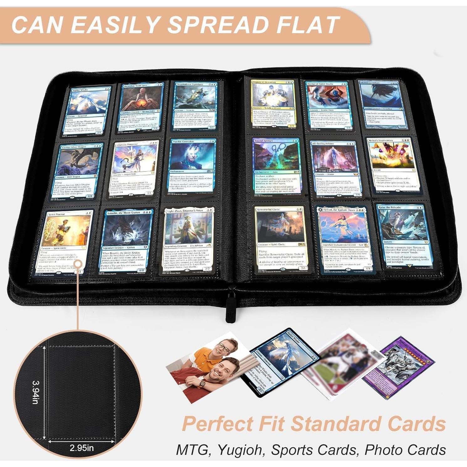 Carpeta de Cartas TiopLior 9 Bolsillos Verde 432 Espacios