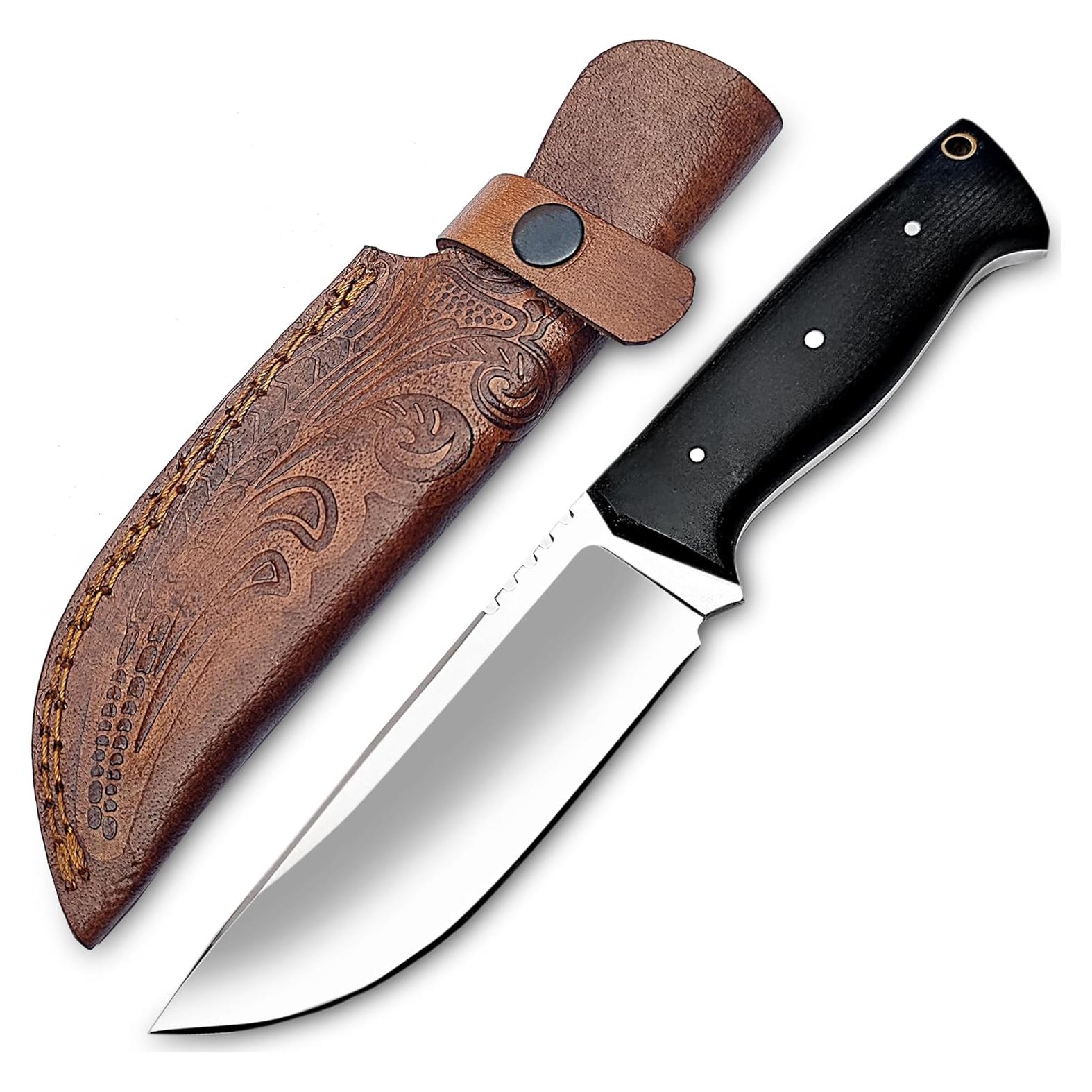 Cuchillo de Caza WARIVO D2 - Hoja Fija 25.4 cm con Funda