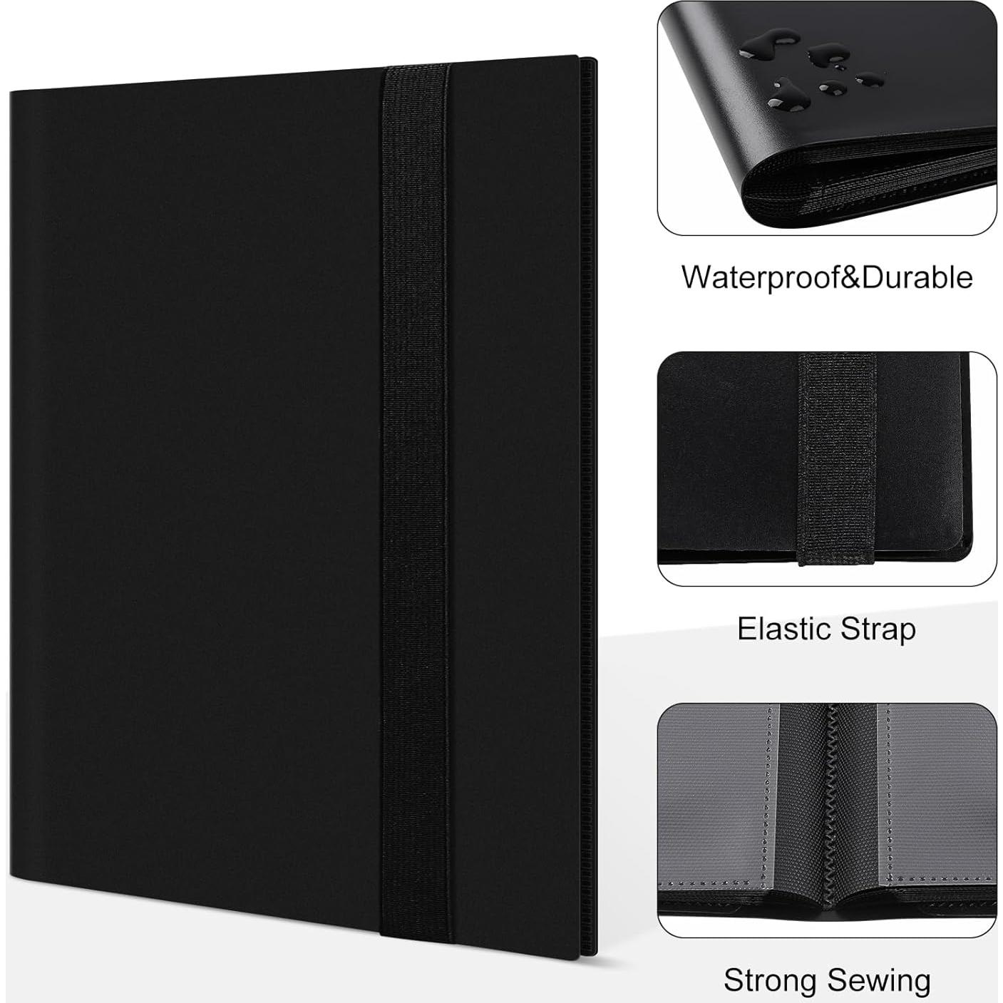 Carpeta de Tarjetas TiopLior 4 Bolsillos 160 Tarjetas Negra