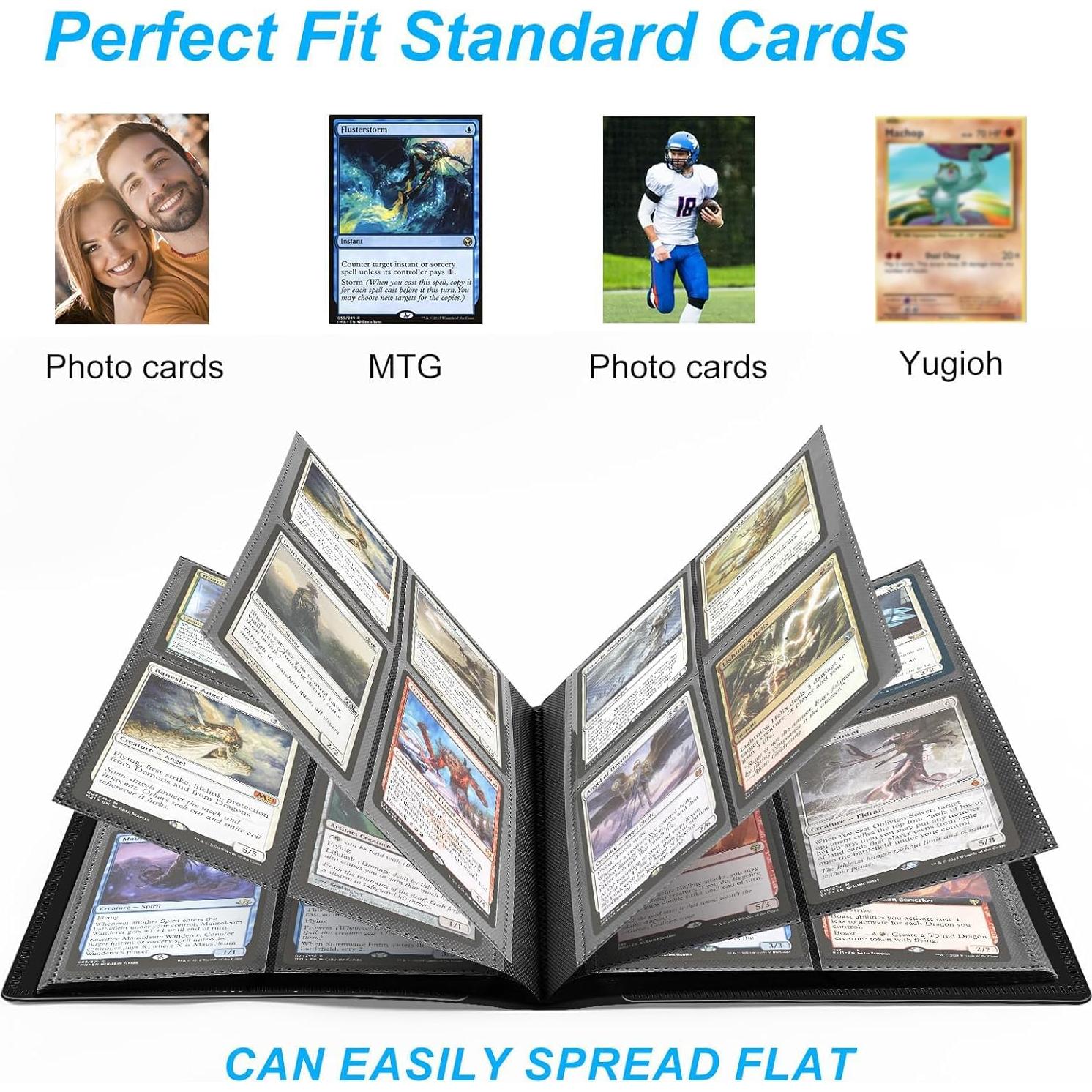 Carpeta de Tarjetas TiopLior 4 Bolsillos 160 Tarjetas Negra