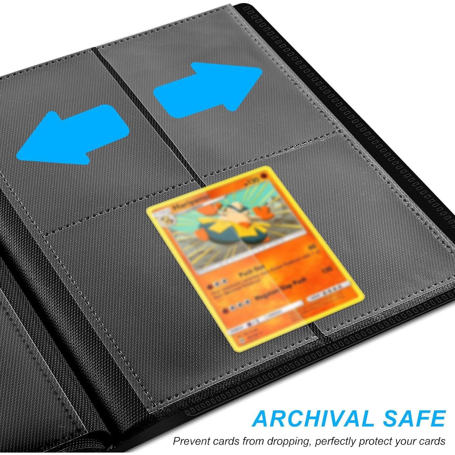 Carpeta de Tarjetas TiopLior 4 Bolsillos 160 Tarjetas Negra