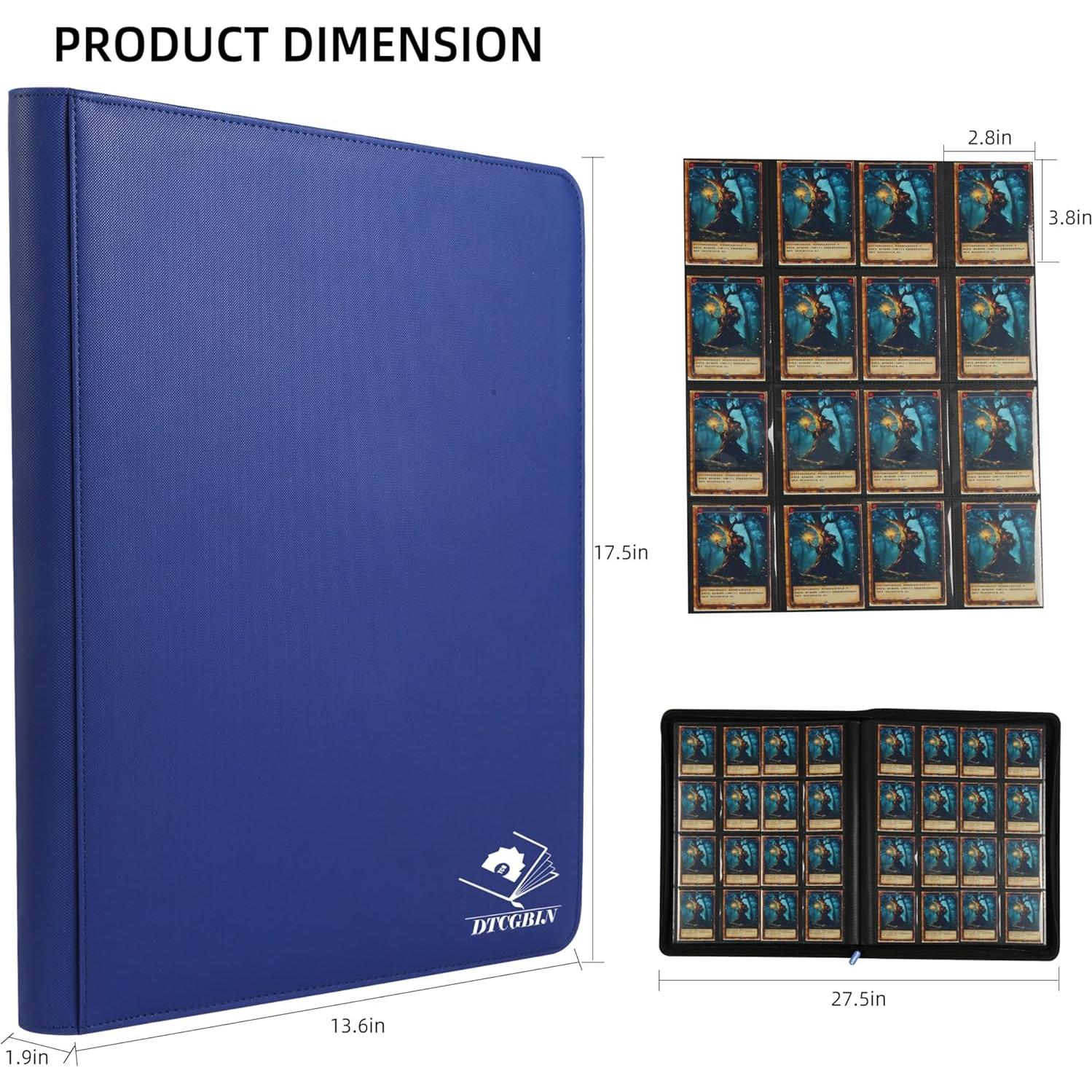 Carpeta de Cartas DTCGBIN CB Azul 16 Bolsillos 1024 Cartas