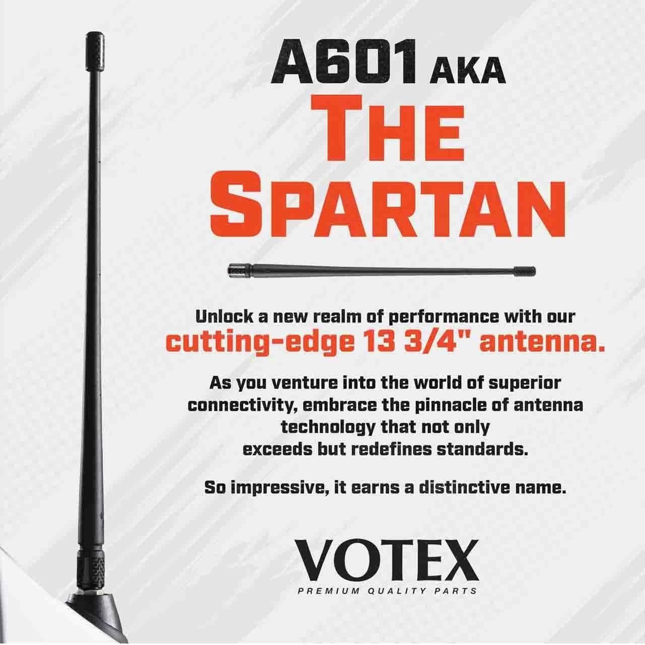 Antena corta Votex El Espartano 35 cm para Dodge Ram 2009-2024