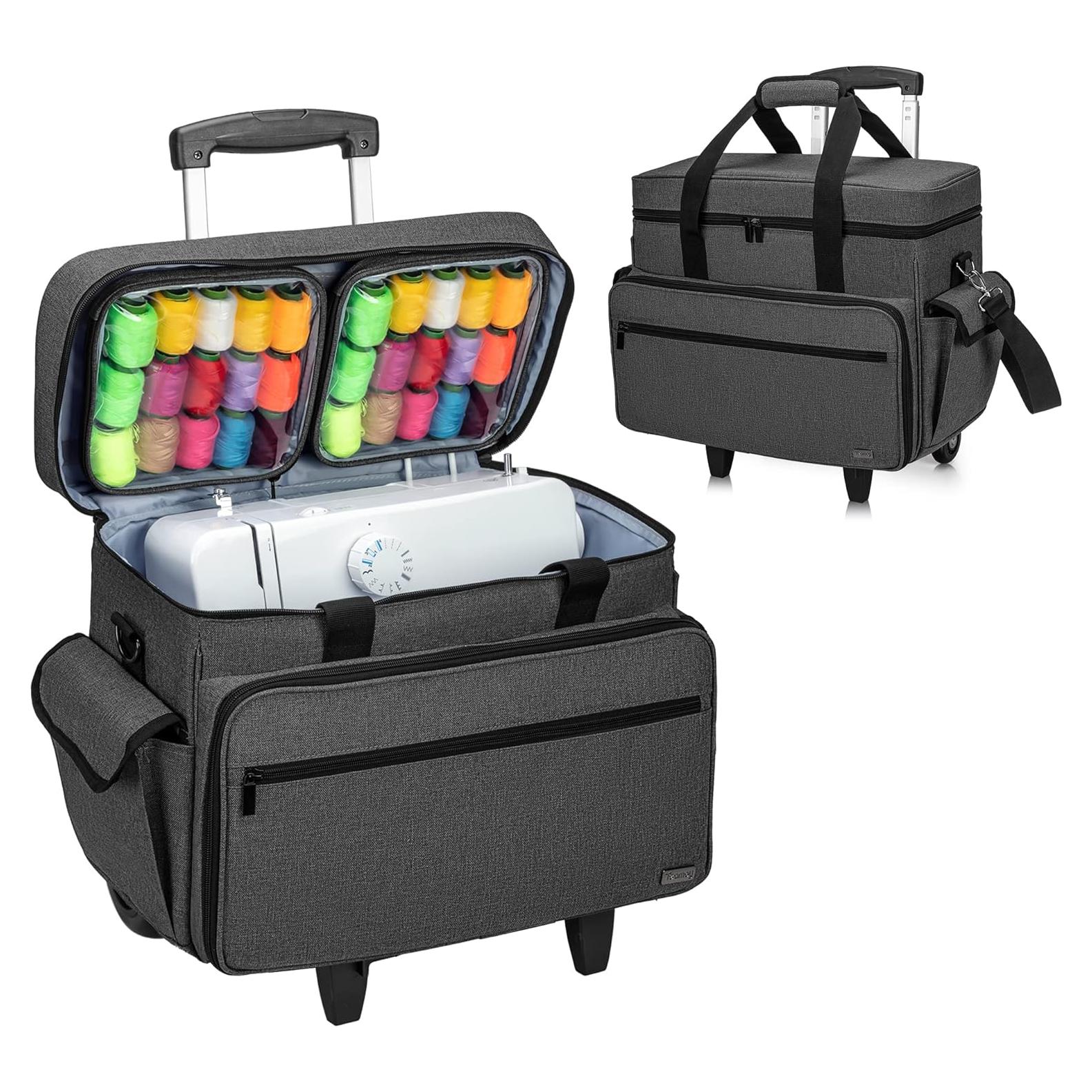 Funda para Máquina de Coser Teamoy con Ruedas y Bolsillos