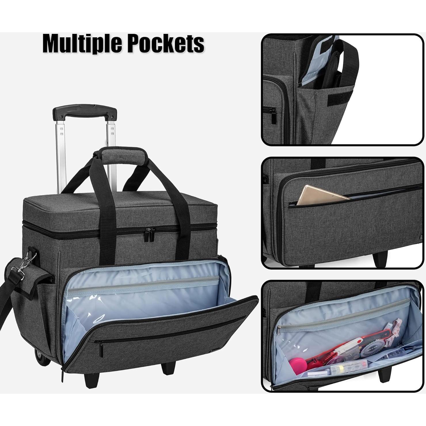 Funda para Máquina de Coser Teamoy con Ruedas y Bolsillos