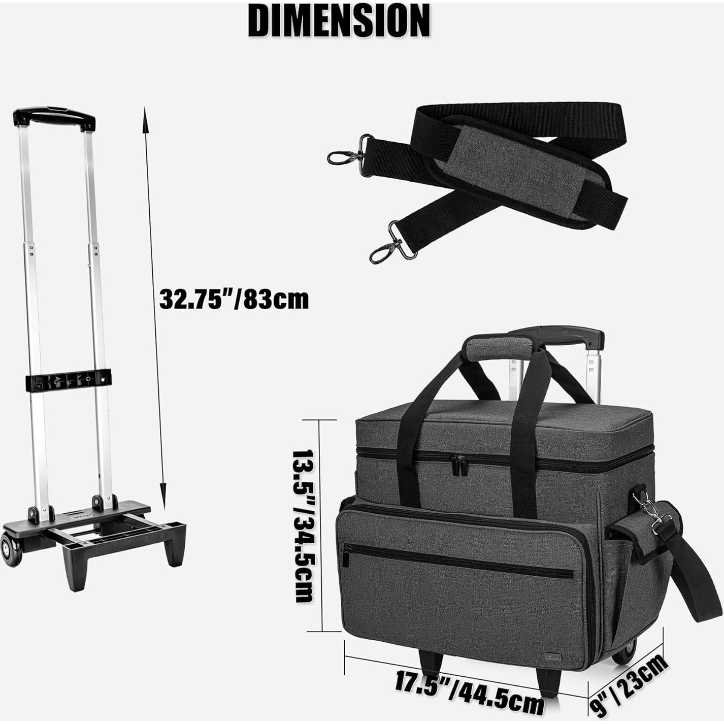 Funda para Máquina de Coser Teamoy con Ruedas y Bolsillos