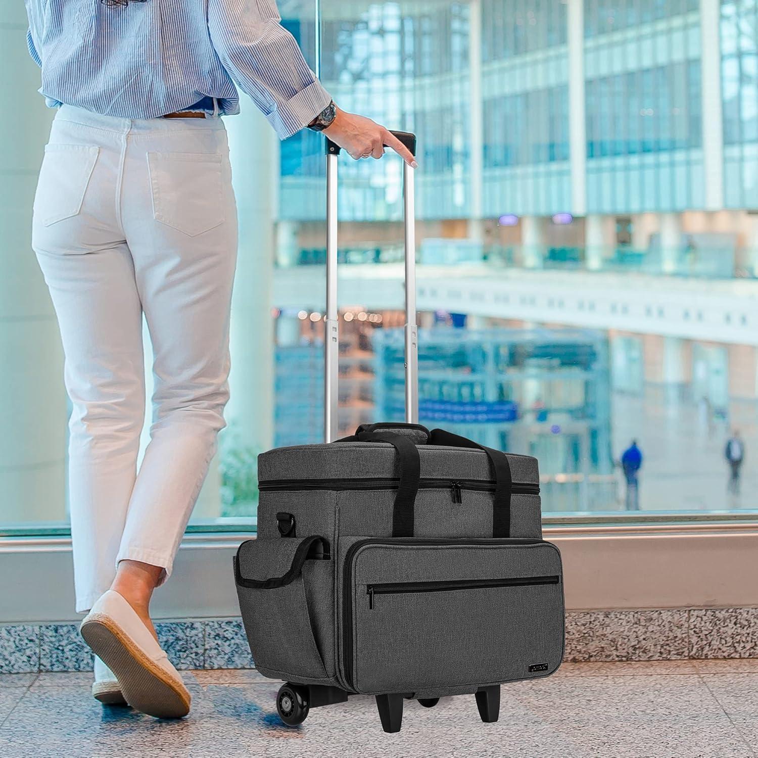 Funda para Máquina de Coser Teamoy con Ruedas y Bolsillos