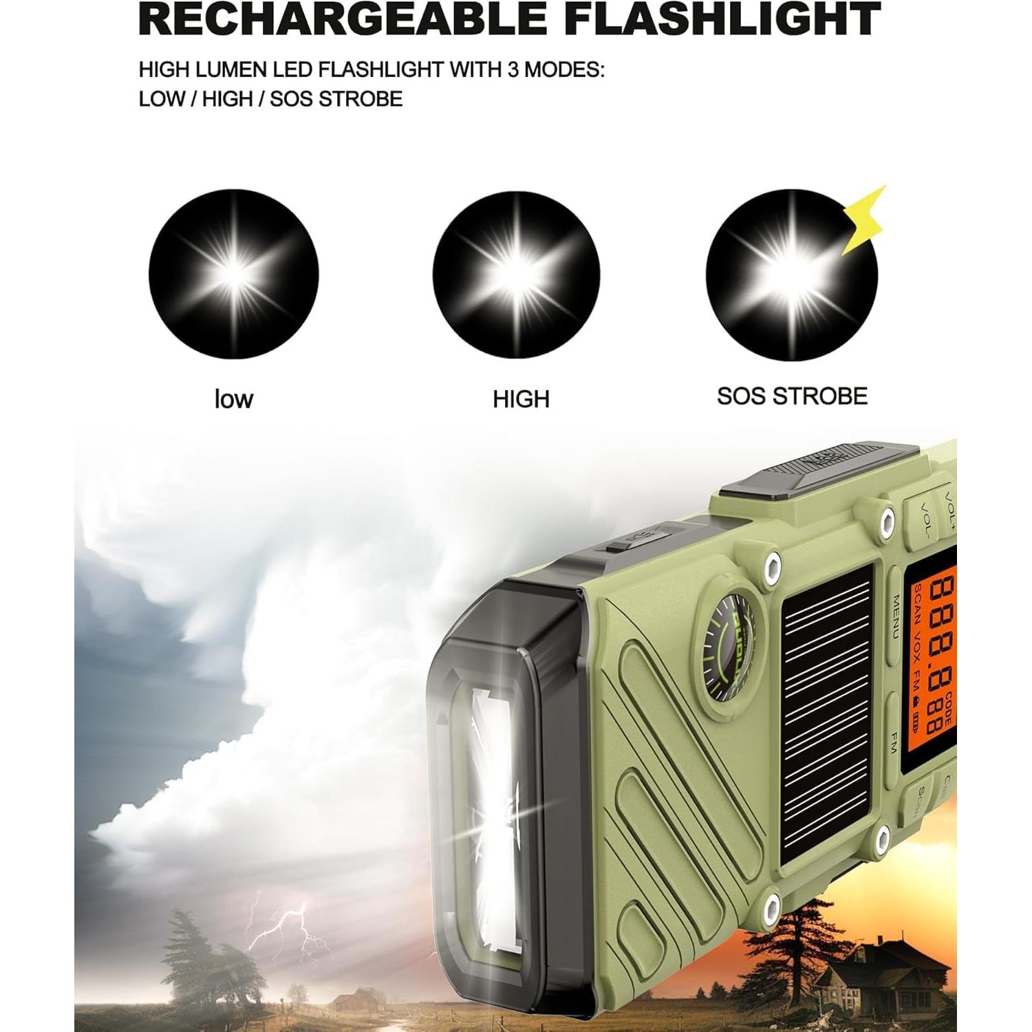 Walkie Talkie Recargable QUOLIX Q668 con Linterna y Alerta NOAA