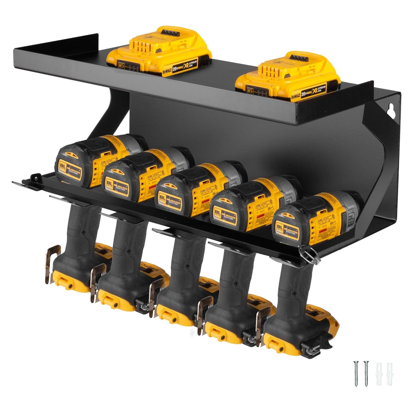 Organizador de Herramientas Eléctricas de Metal Iron Forge Tools - 5 Espacios con Estante con Cerradura