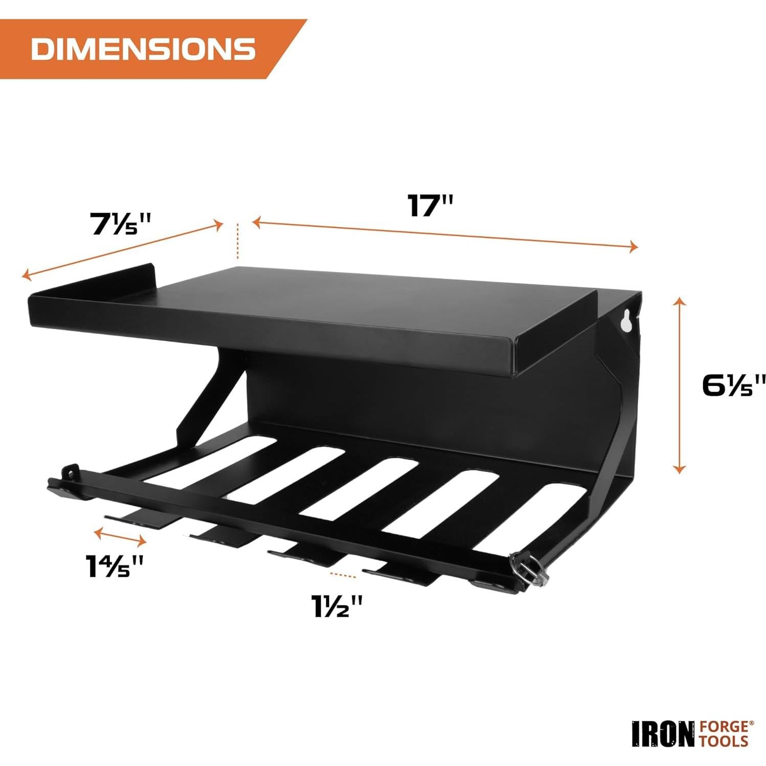Organizador de Herramientas Eléctricas de Metal Iron Forge Tools - 5 Espacios con Estante con Cerradura