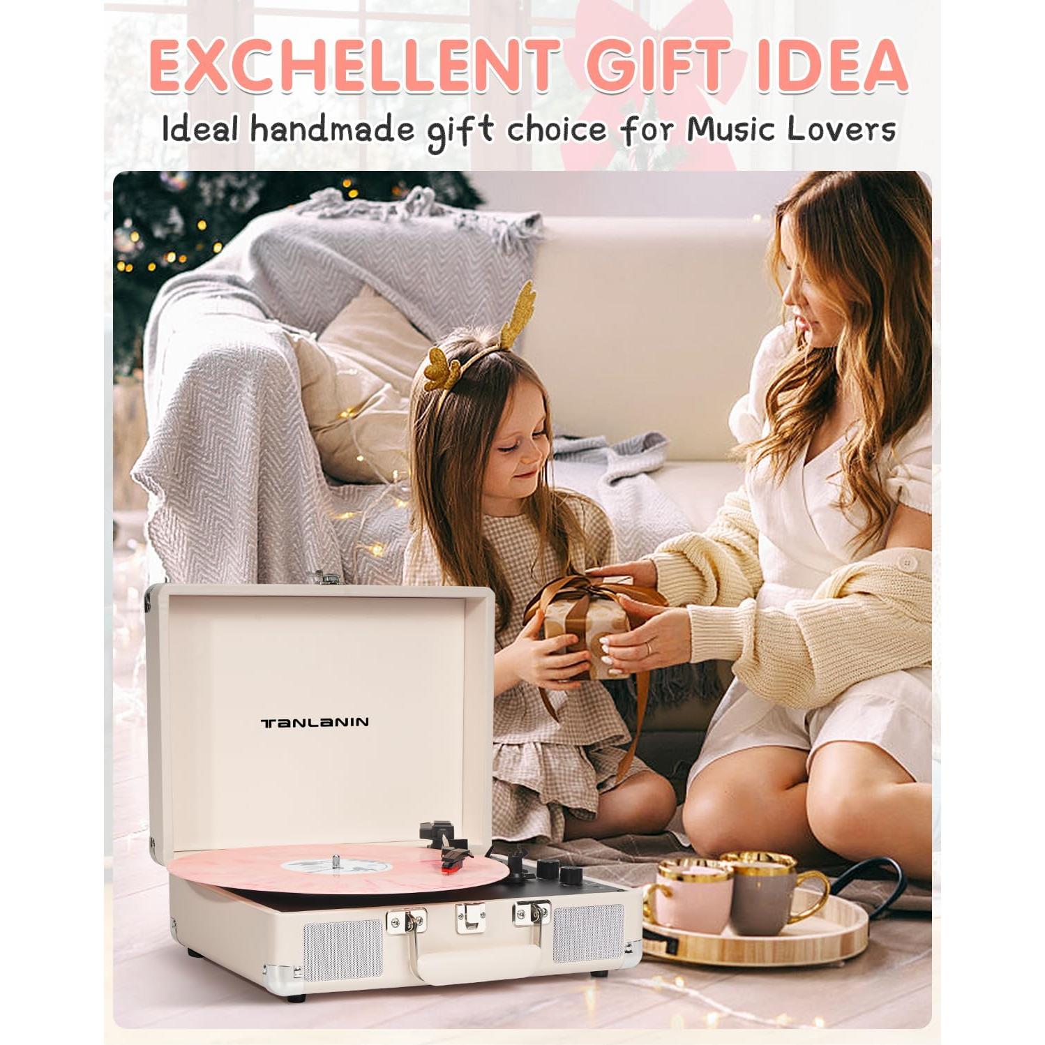 Reproductor de Vinilo TANLANIN TE-001DWT 3 Velocidades Bluetooth