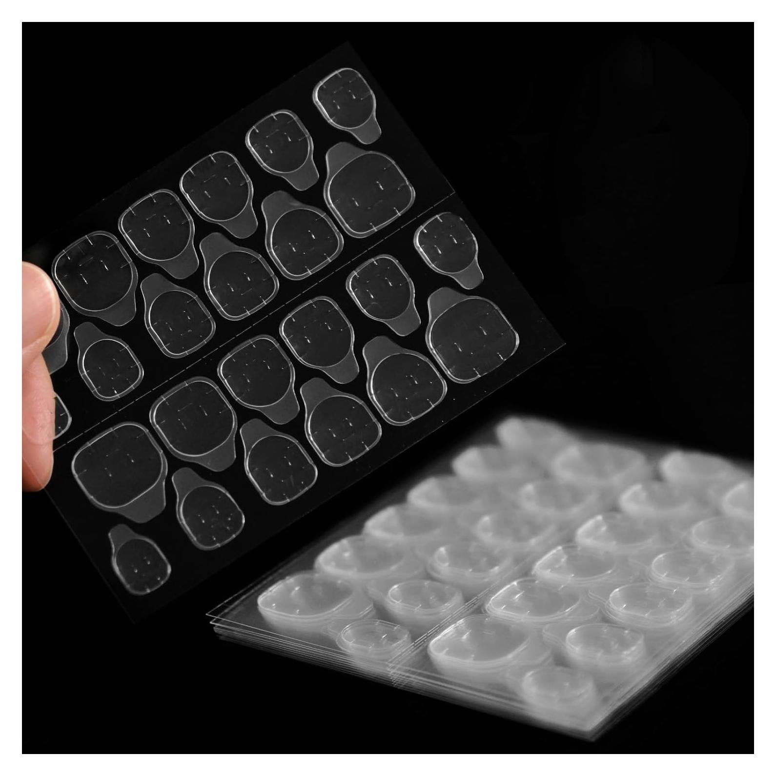 Coolnail 240 Piezas Adhesivos para Uñas Transparentes 10 Hojas