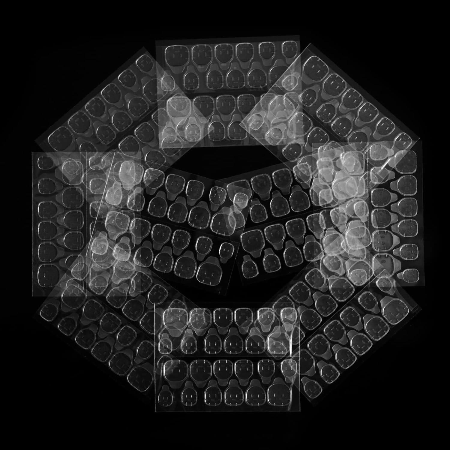 Coolnail 240 Piezas Adhesivos para Uñas Transparentes 10 Hojas