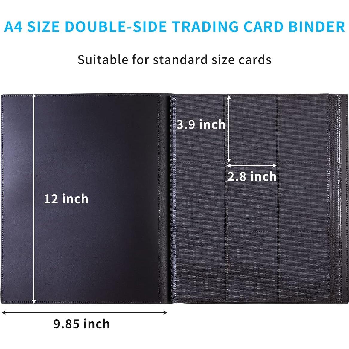 Carpeta de Cartas JIQEZNL 360 Bolsillos Negra para Colección