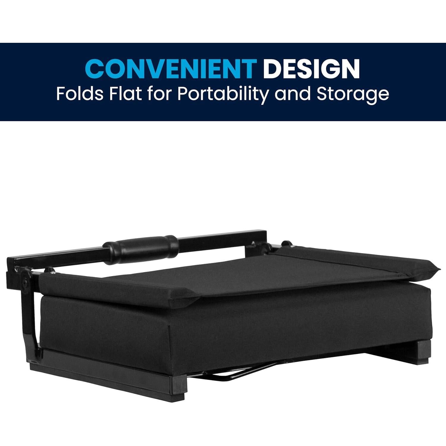 Silla de Estadio Plegable Flash Furniture Negra Ultra-Cojinada