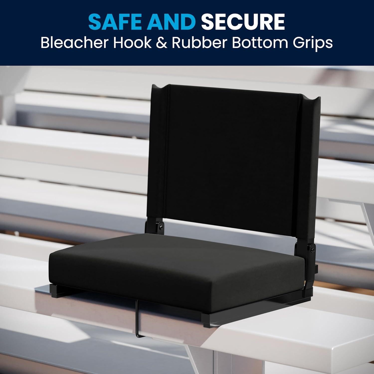 Silla de Estadio Plegable Flash Furniture Negra Ultra-Cojinada