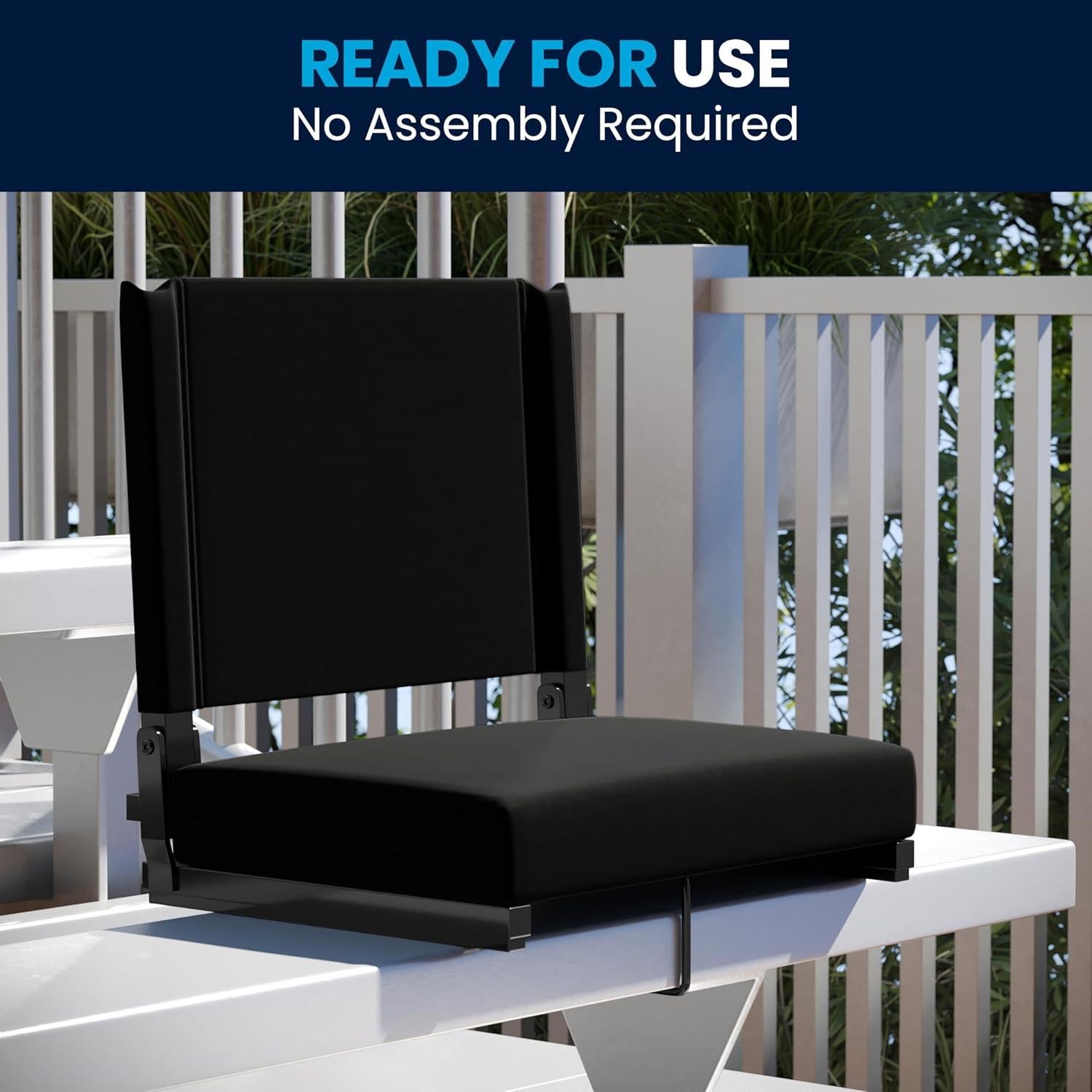 Silla de Estadio Plegable Flash Furniture Negra Ultra-Cojinada