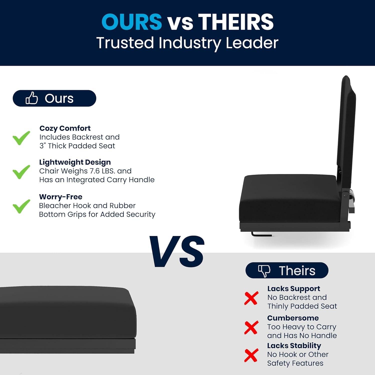 Silla de Estadio Plegable Flash Furniture Negra Ultra-Cojinada