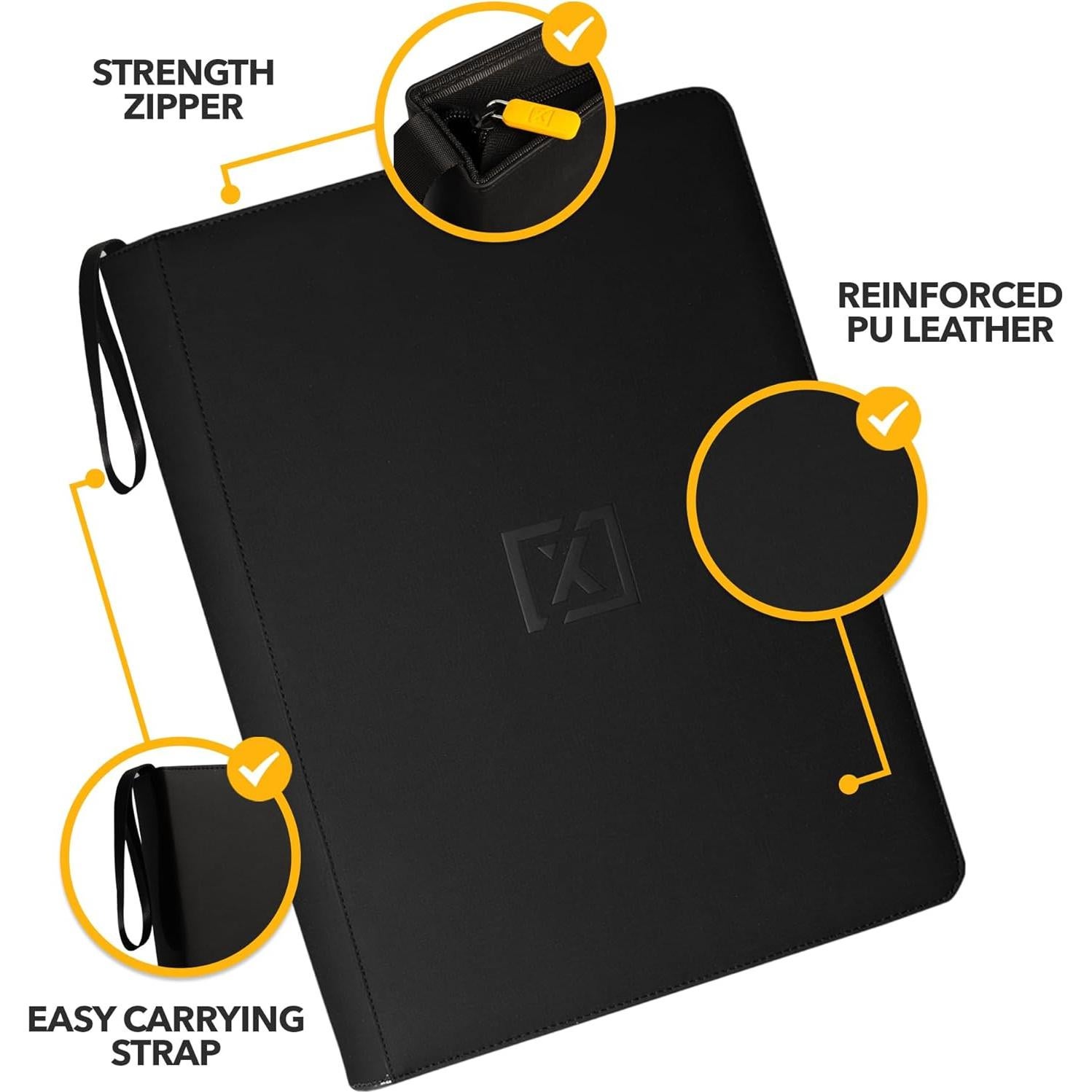 X PRO 1000+ Card Binder - Comes with 200 Card Sleeves | Compatible with TCG, Sports, MTG & More - Ringless Trading Card Binder | 1000 Pockets | TCG Binder