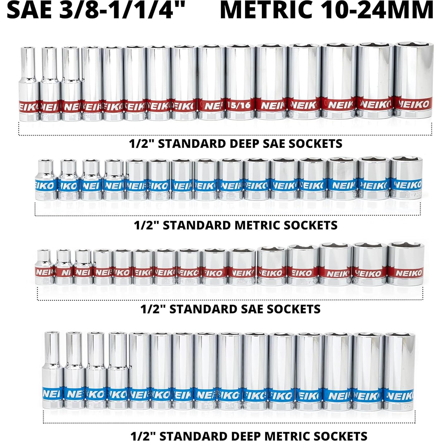 Juego de Herramientas Mecánicas NEIKO 68 Piezas 1/2" Drive