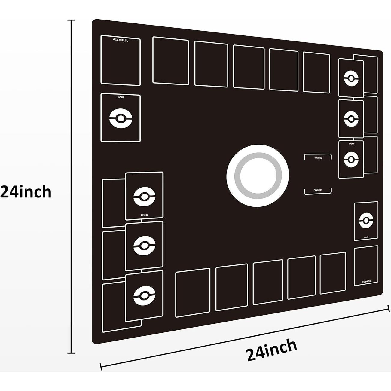 Tapete para Juego de Cartas Extalas - 61x61 cm Negro con Contadores