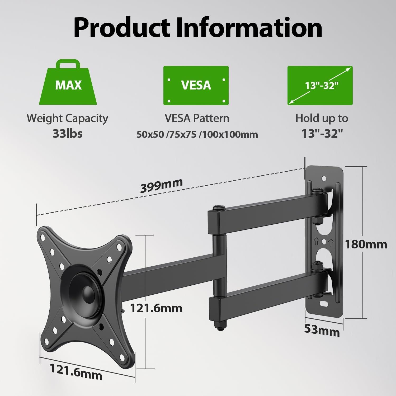 Soporte de Pared para TV USX MOUNT 13-32" Articulado VESA 100