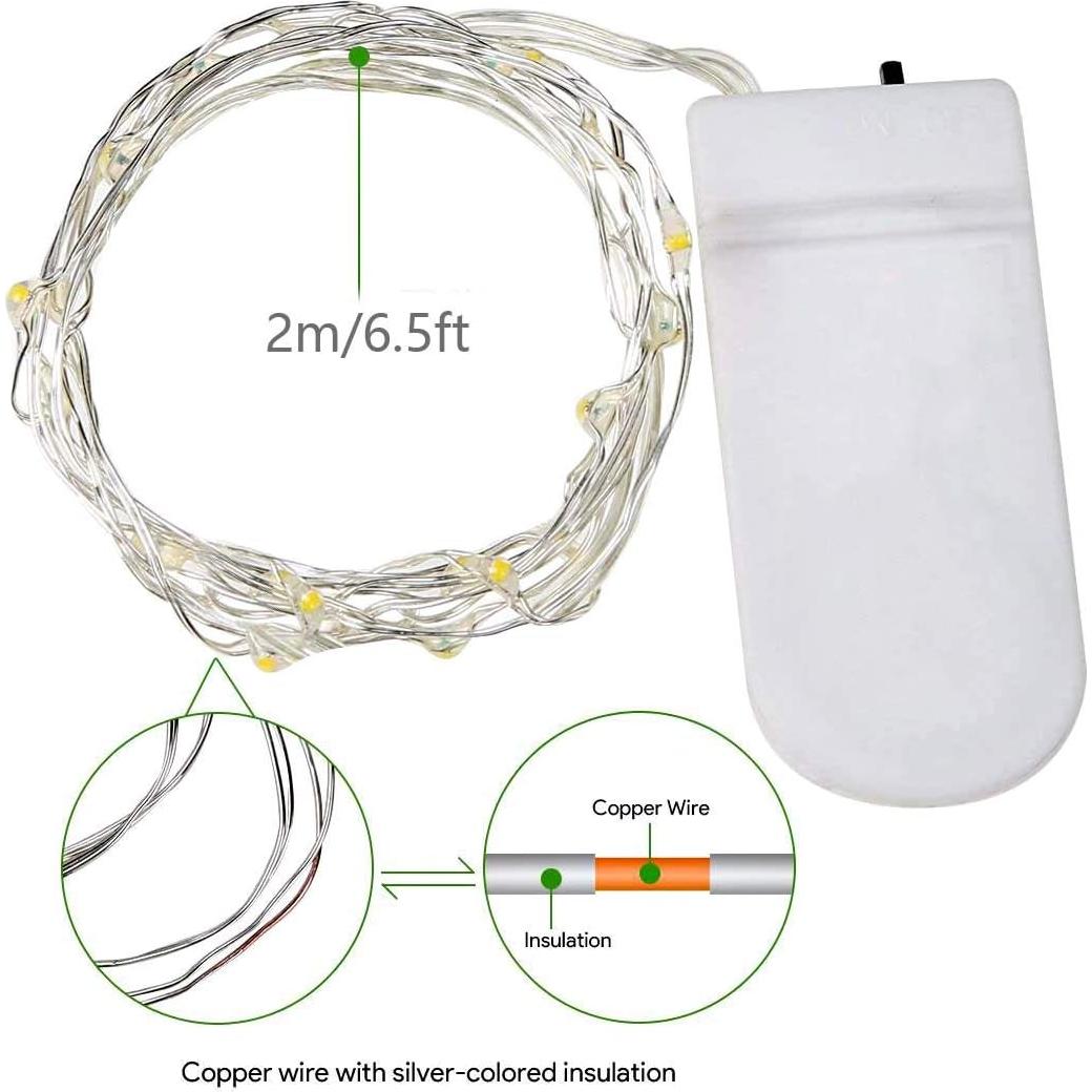 Paquete de 20 Luces LED de Cuerda Cynzia Multicolor 3m