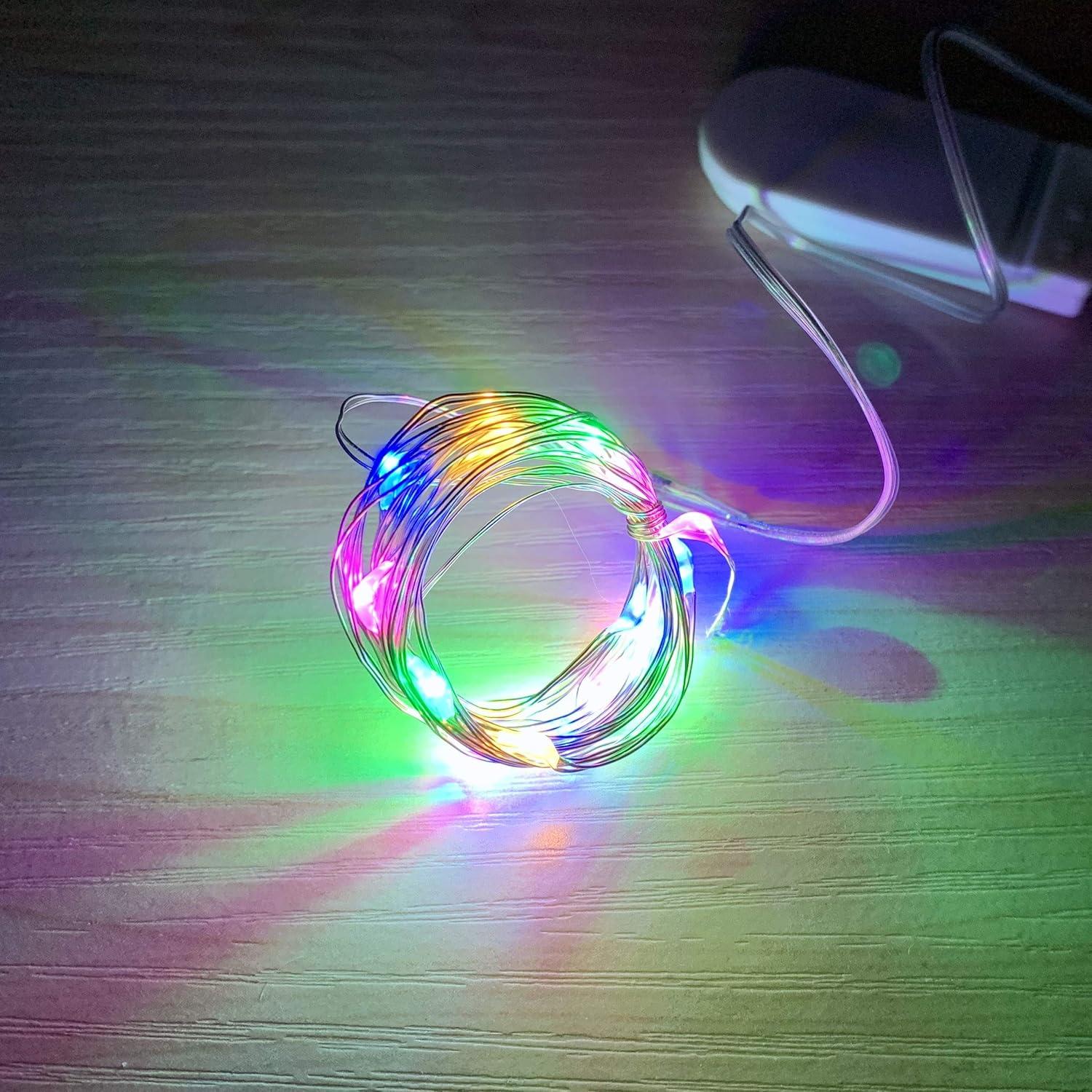 Paquete de 20 Luces LED de Cuerda Cynzia Multicolor 3m