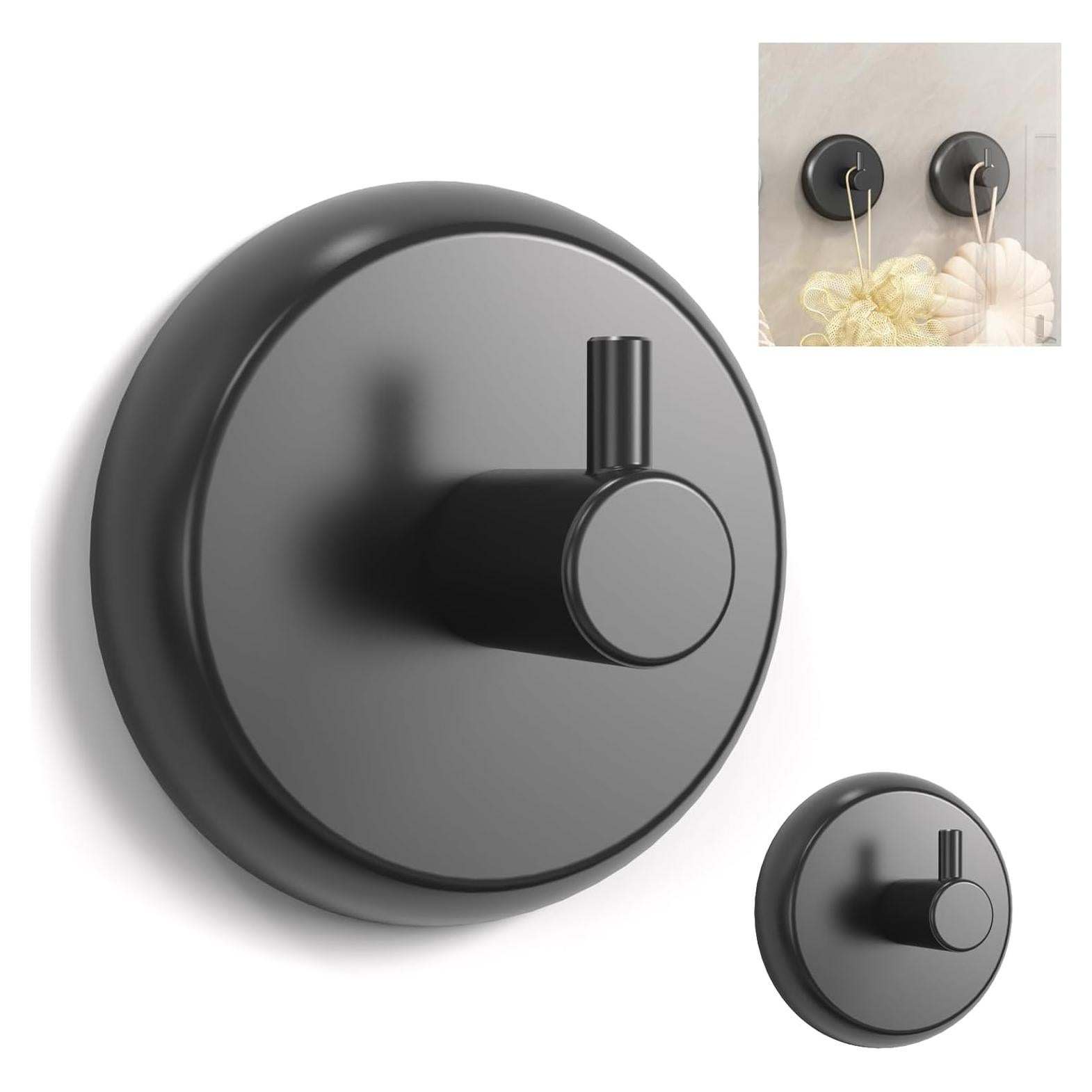 Ganchos de Succión AILUROPODA 2 Pack Acero Inoxidable Negro