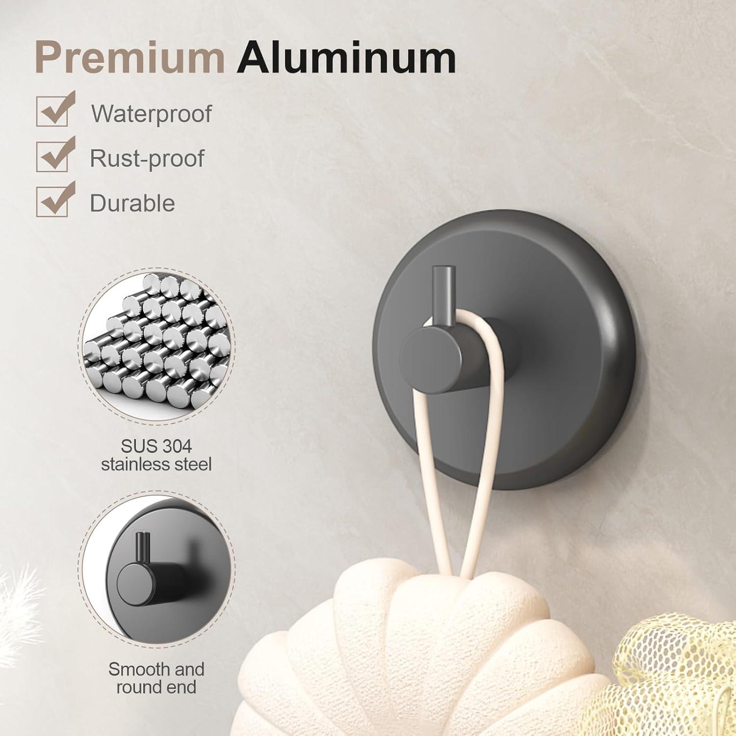 Ganchos de Succión AILUROPODA 2 Pack Acero Inoxidable Negro