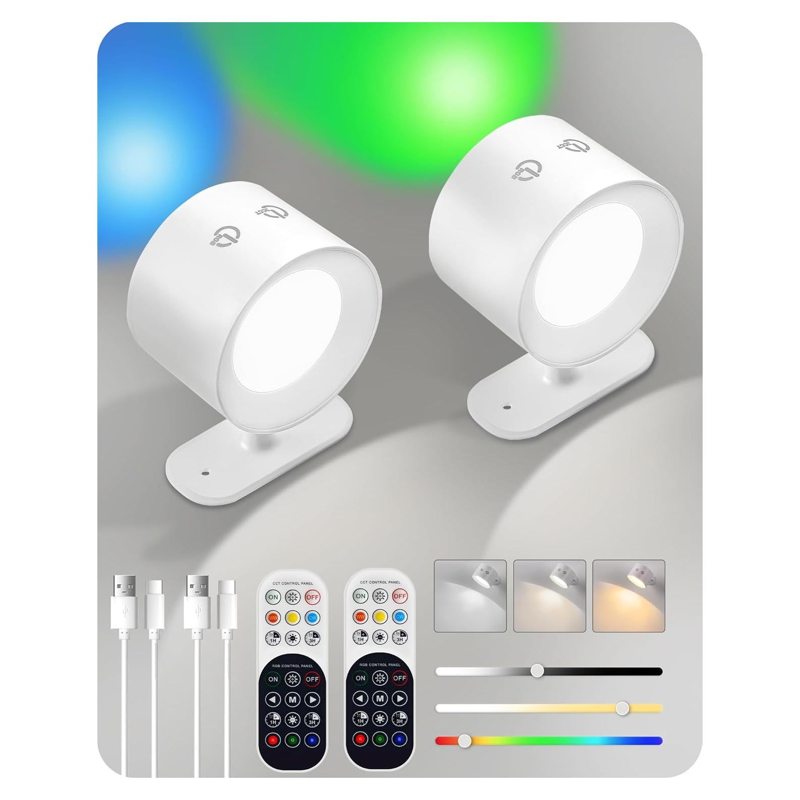 Juego de 2 Apliques de Pared Recargables GOEBLESON W02YBP206