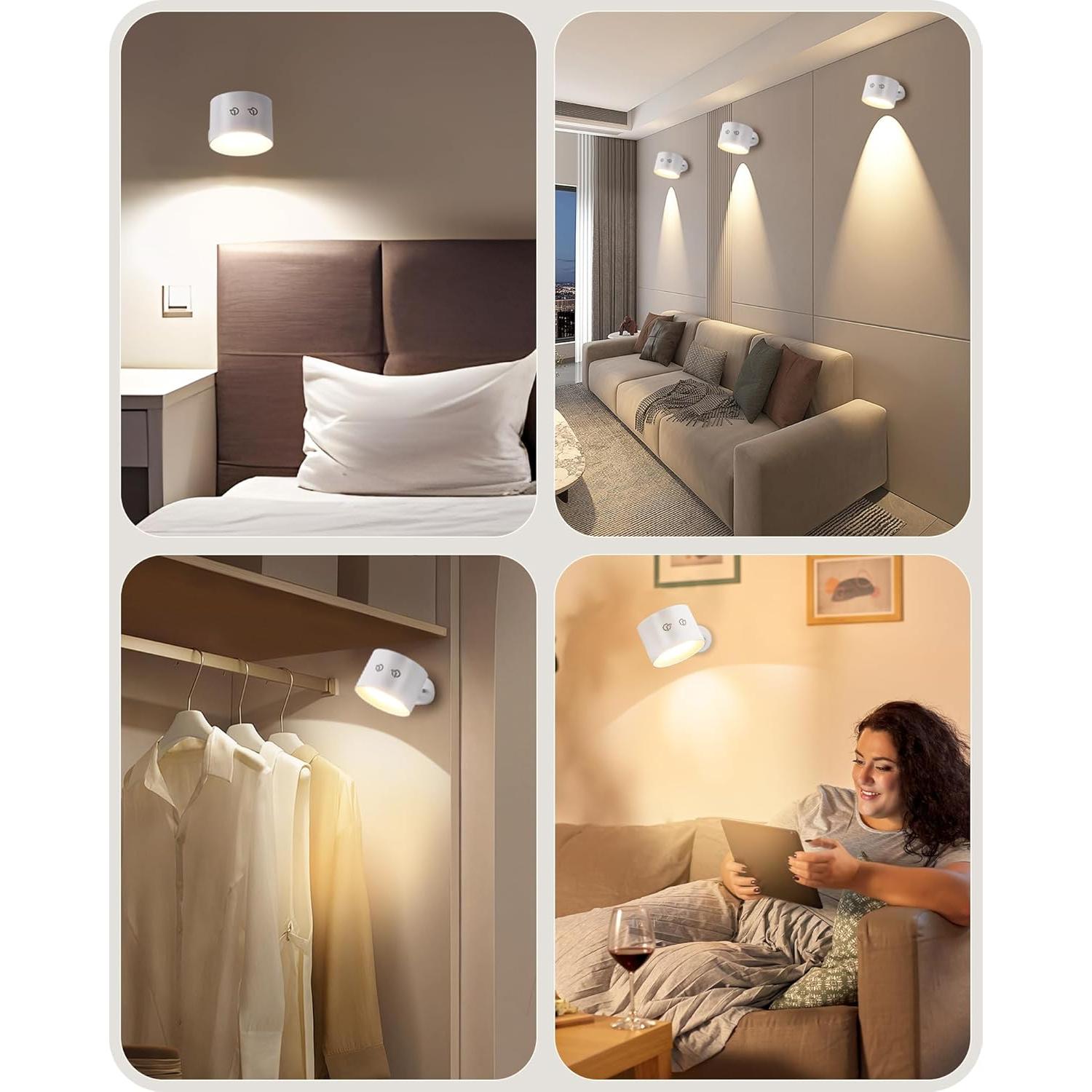 Juego de 2 Apliques de Pared Recargables GOEBLESON W02YBP206