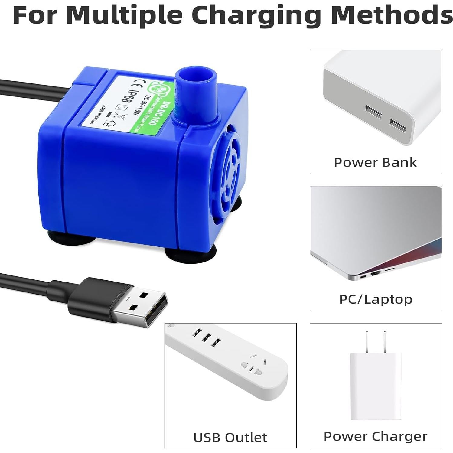 Bomba de Agua Sumergible Waatoos DR-DC160 para Gatos