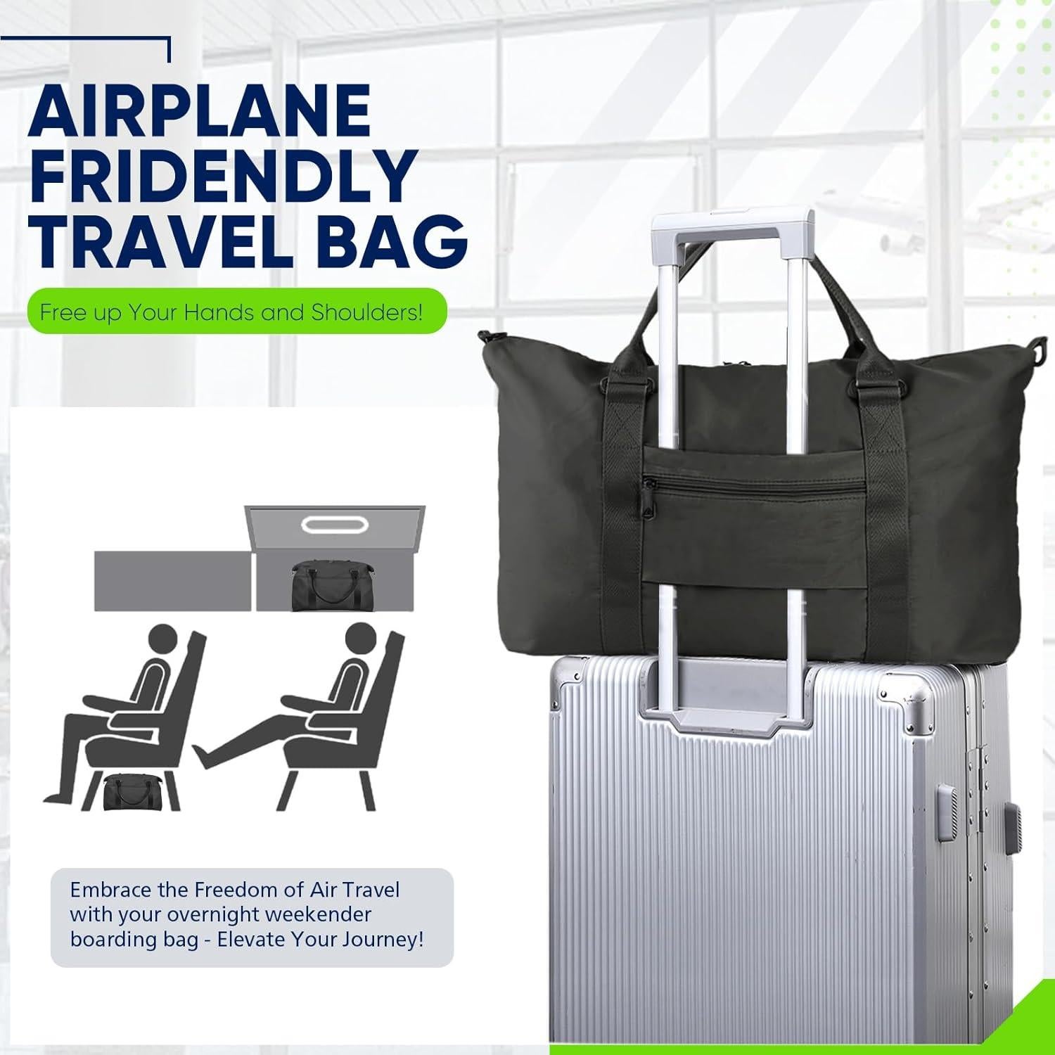 Bolsa de viaje tipo duffle negra unisex 27x55x18 cm