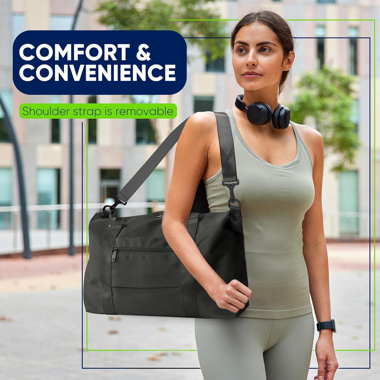 Bolsa de viaje tipo duffle negra unisex 27x55x18 cm